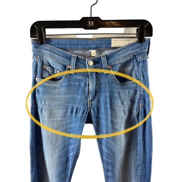 rag & bone Jeans the Capri Low Rise Light Wash Denim Raw Hem Women's Size 25 - Picture 2 of 13